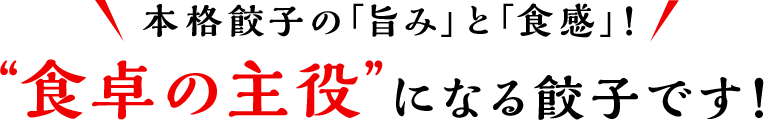 本格餃子の「旨み」と「食感」！“食卓の主役”になる餃子です！