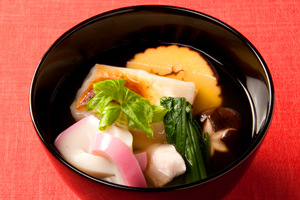 結び三つ葉を雑煮に