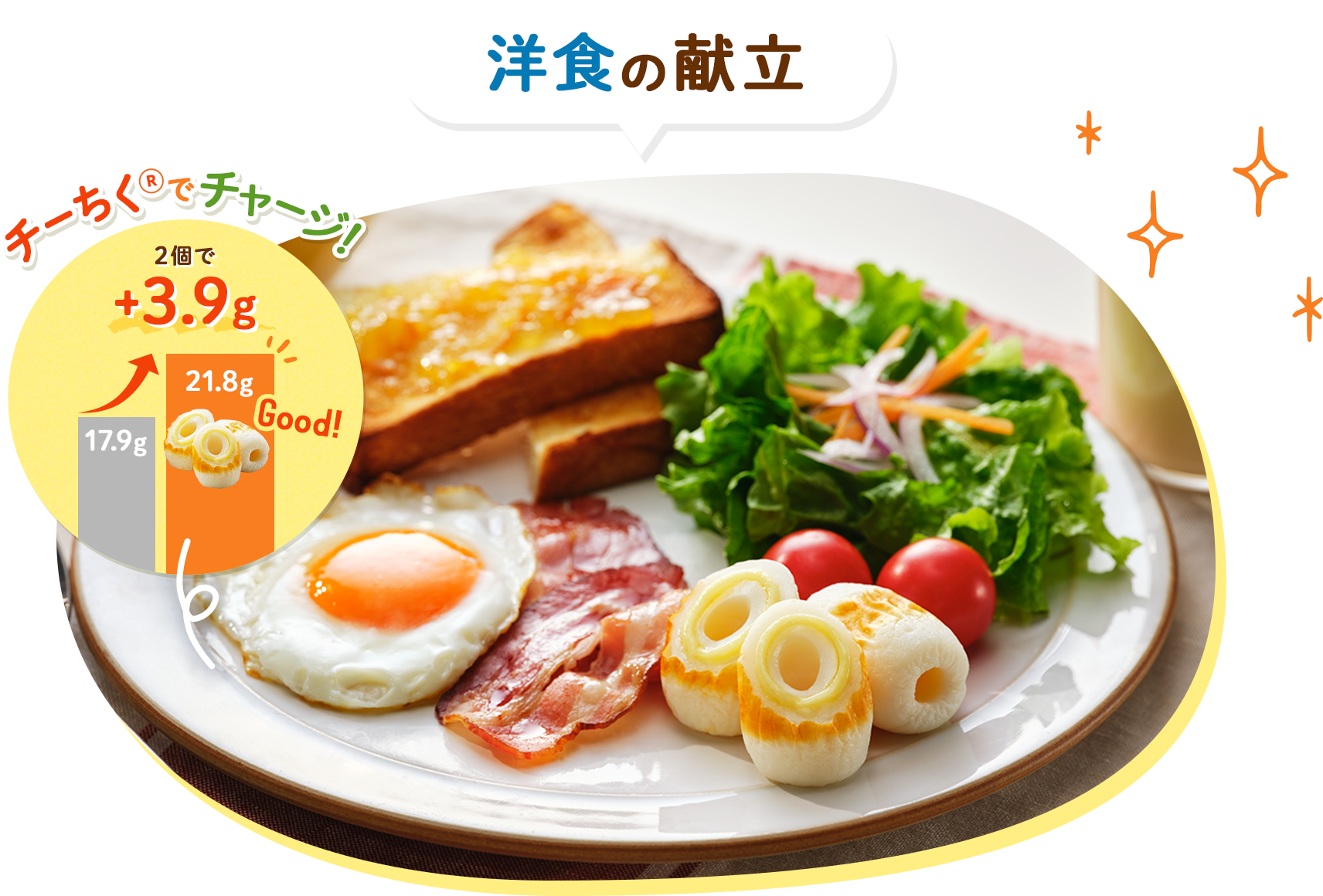 洋食の献立 チーちく&reg;でチャージ！