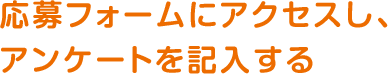 応募フォームにアクセスし、アンケートを記入する